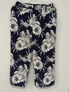 Prada Navy and White Floral Shorts